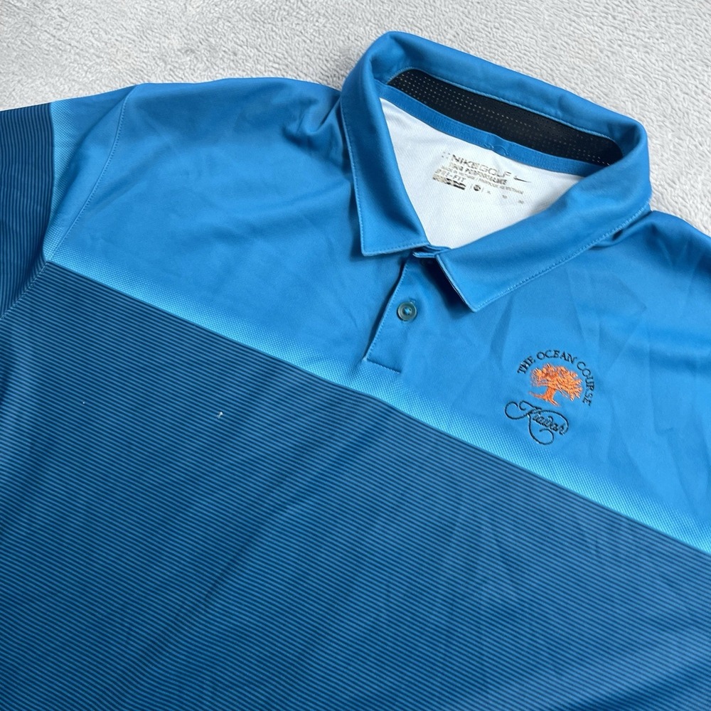 Nike Golf Dri Fit Tour Performance Polo Shirt Mens Blue Ocean‎ Kiawah Golf XL